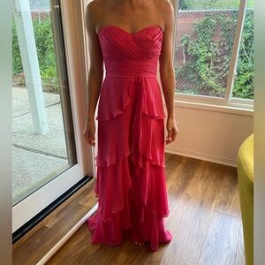 Allure bridal bridesmaids pink tiered dress - strapless, color PEO